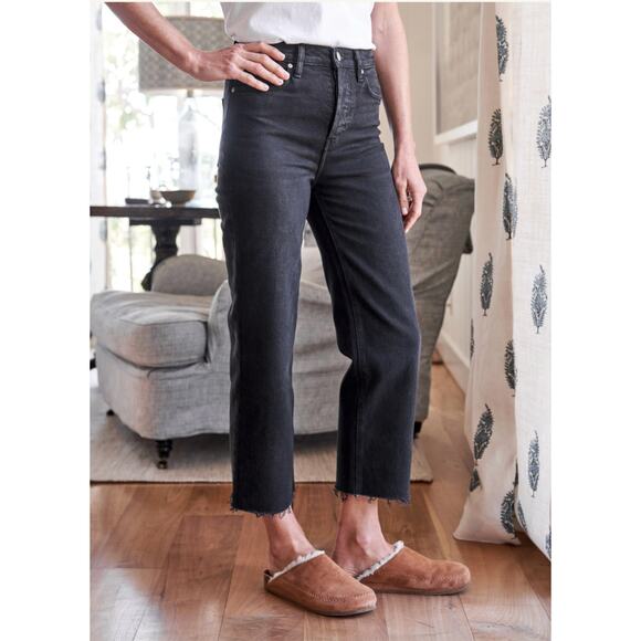 Frank & Eileen Denim - Frank & Eileen Monaghan Italian Vintage Denim Crop Jeans Black High Rise Size 28